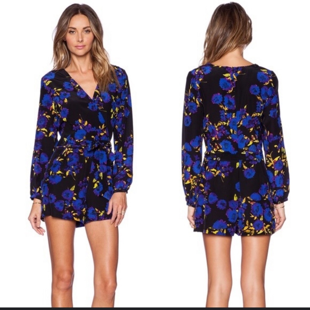 Yumi Kim Liz Romper in Midnight Carnation, size medium
